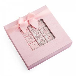 rosa bonbons papier box mit schleife